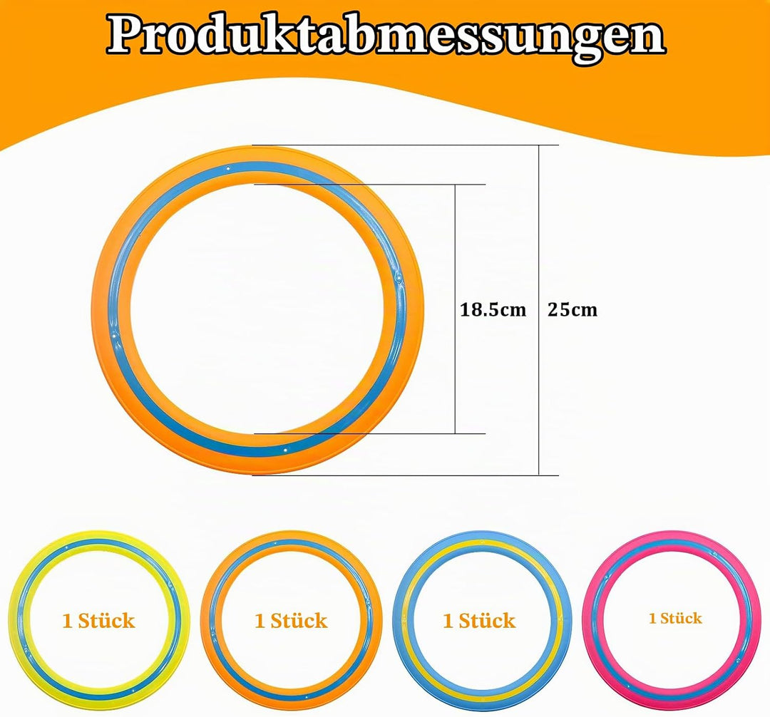 POPAPIE 4 Stück Flying Rîng Wurfring,Würfring-Spielspielzeug,Frisbee Ring Wurfrînge 25 cm,Discs Flug