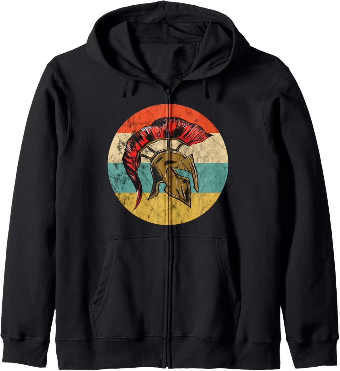 Spartaner Gladiatoren Krieger Sparta Helm Retro Sonne Kapuzenjacke
