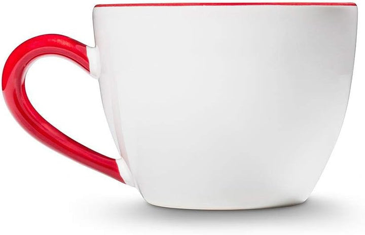 GMUNDNER KERAMIK Teetasse Maxima Füllmenge : 0.4 Liter rubinroter Hirsch Geschirr, handgemacht in Ös