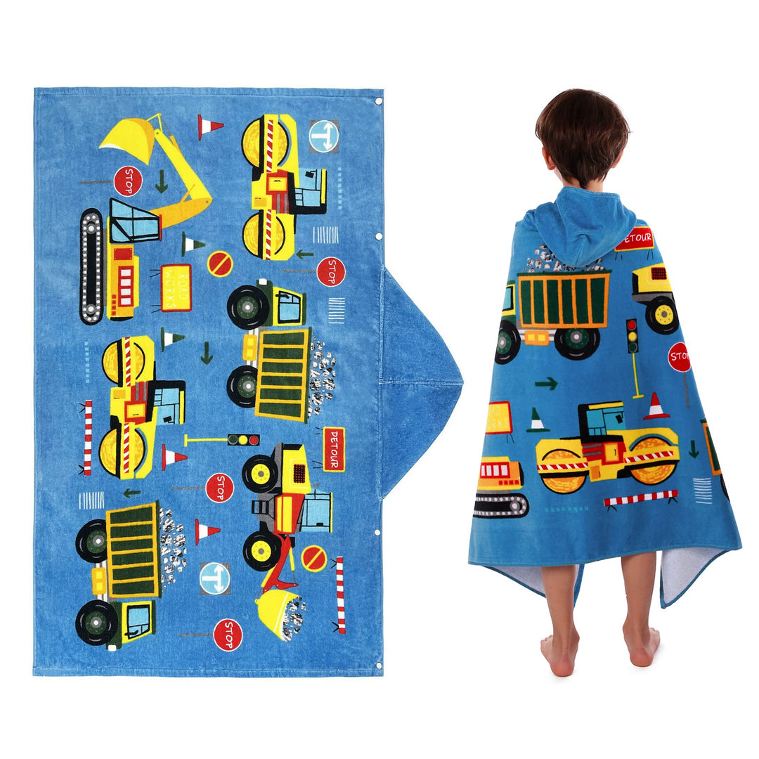 Badeponcho Kinder 100% Baumwolle Kinderhandtuch Poncho Kinder Badetuch Handtuch mit Kapuze Strandtüc