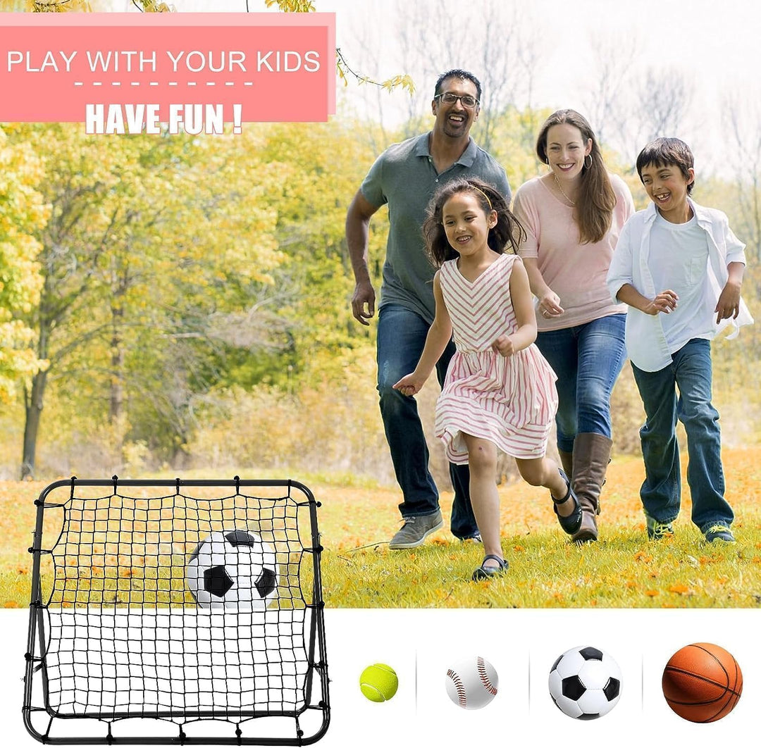 100×100cm Fussball Rebound Netz - Verstellbare 5-Winkel Faltbare & tragbare Rückprallwand, Stabiler