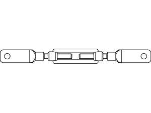 DIN 1480 Stahl SP-BS galvanisch verzinkt Spannschlösser geschmiedet, offene Form, mit 2 Battschraube