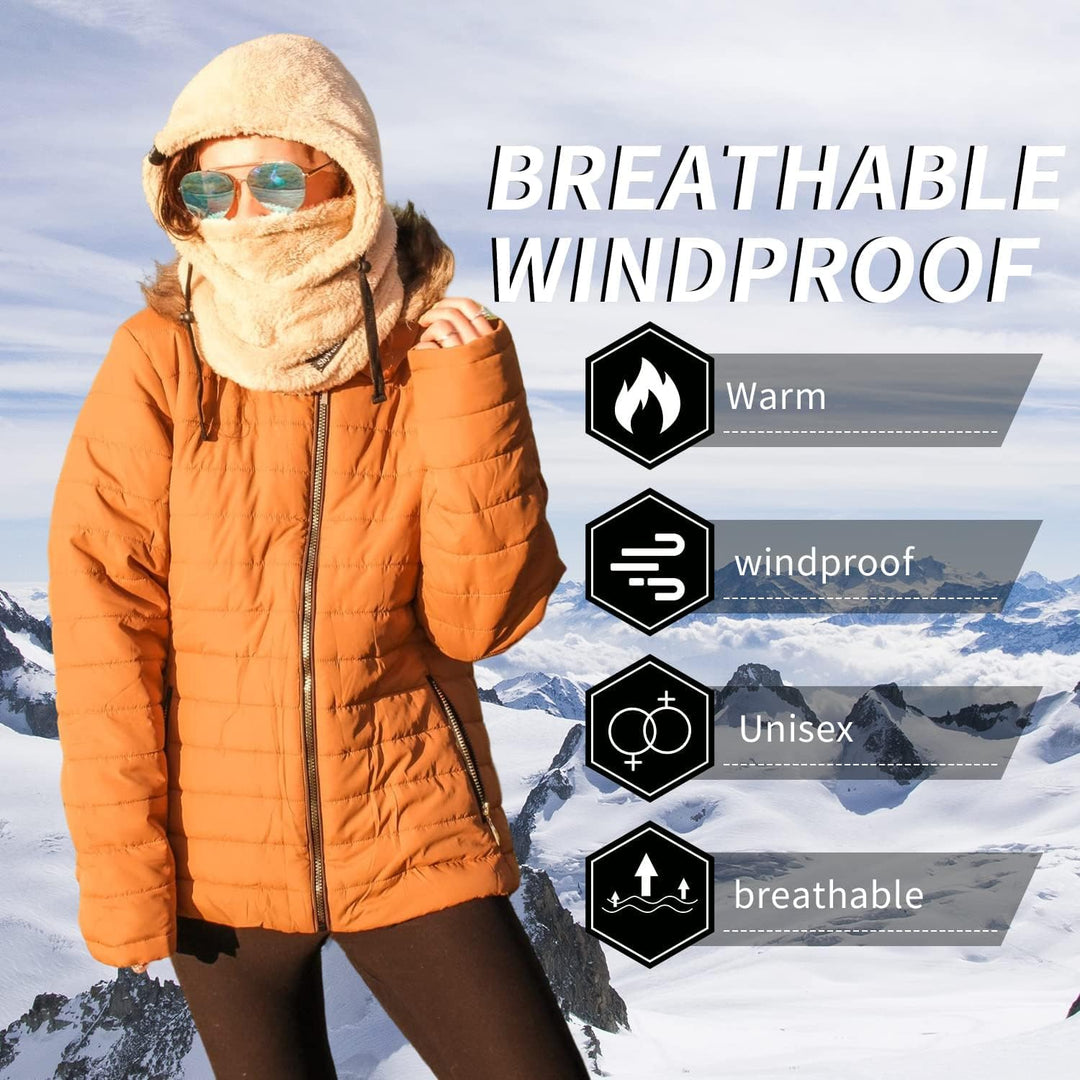 Shy Velvet Plüsch Sturmhaube Mütze Winter Thermo Skimaske Wolle Balaclava für Radfahren, Snowboarden