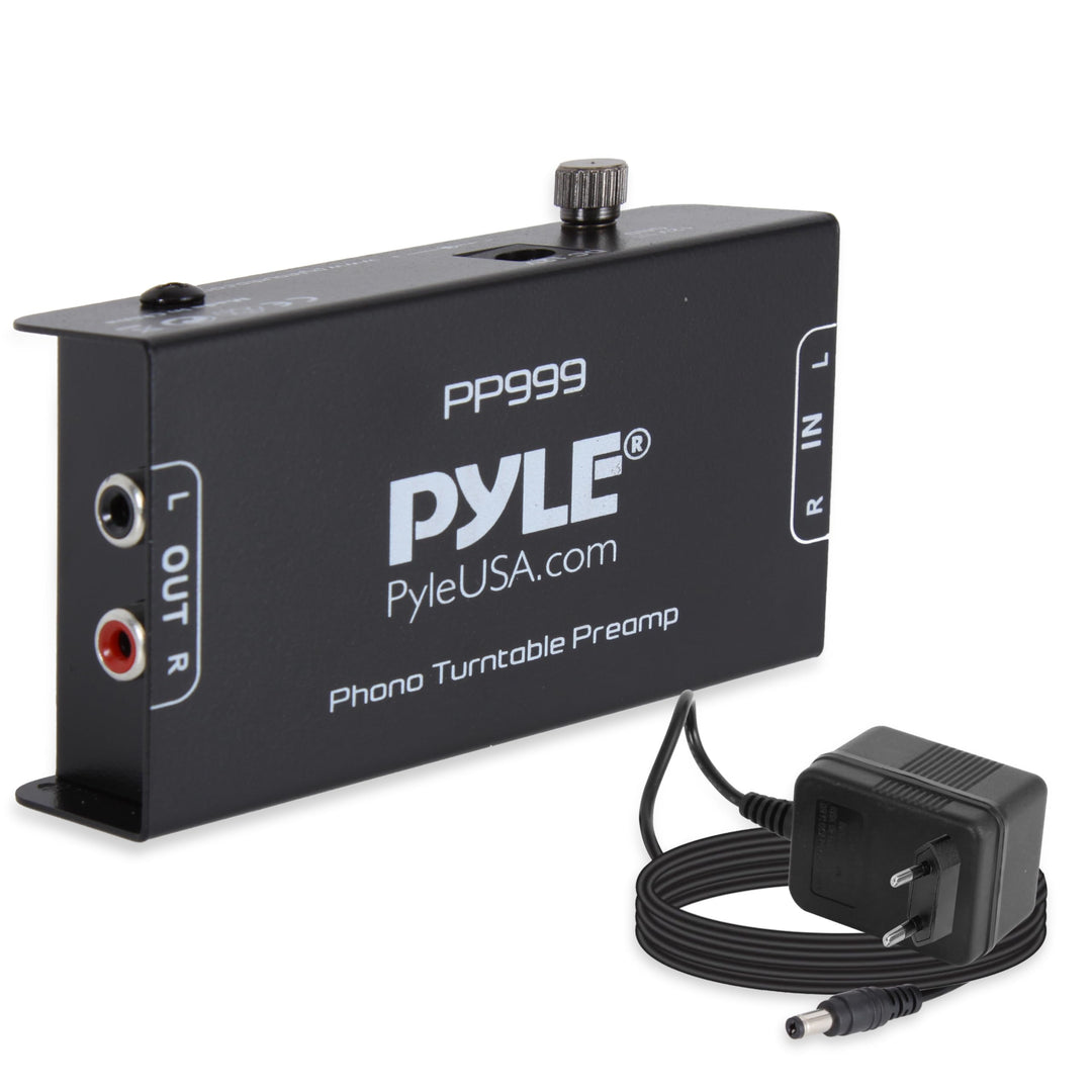 Pyle Phono Vorverstärker für MM Plattenspieler, RCA-Ausgang & 3,5-mm-Kopfhöreranschluss, Rauschfreie