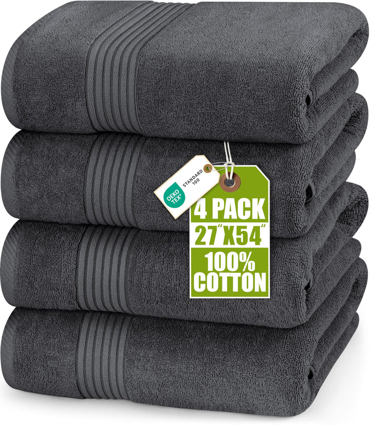 Utopia Towels - 4er-Pack Badetücher Set Premium 100% ringgesponnene Baumwolle 69 x 137 cm Handtücher