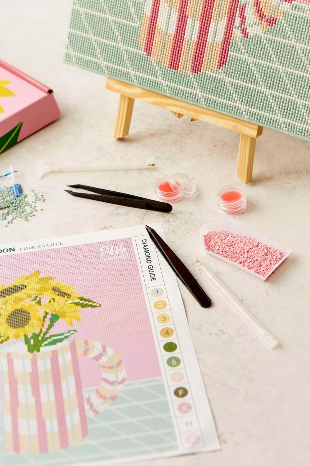 Dabble Diamanten Malset für Erwachsene - Komplettes Diamanten Malset mit Leinwandrahmen, Kristall-Di