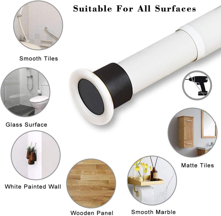 CURTAIN LAND Ausziehbare Duschvorhangstange ohne Bohren Vorhangstange Kleidung Teleskop Spannstange