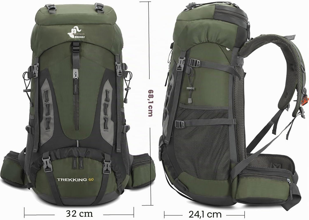 Bseash 60 l wasserdichter leichter Wanderrucksack mit Regenschutz, Outdoor-Sport, Reisen, Tagesrucks