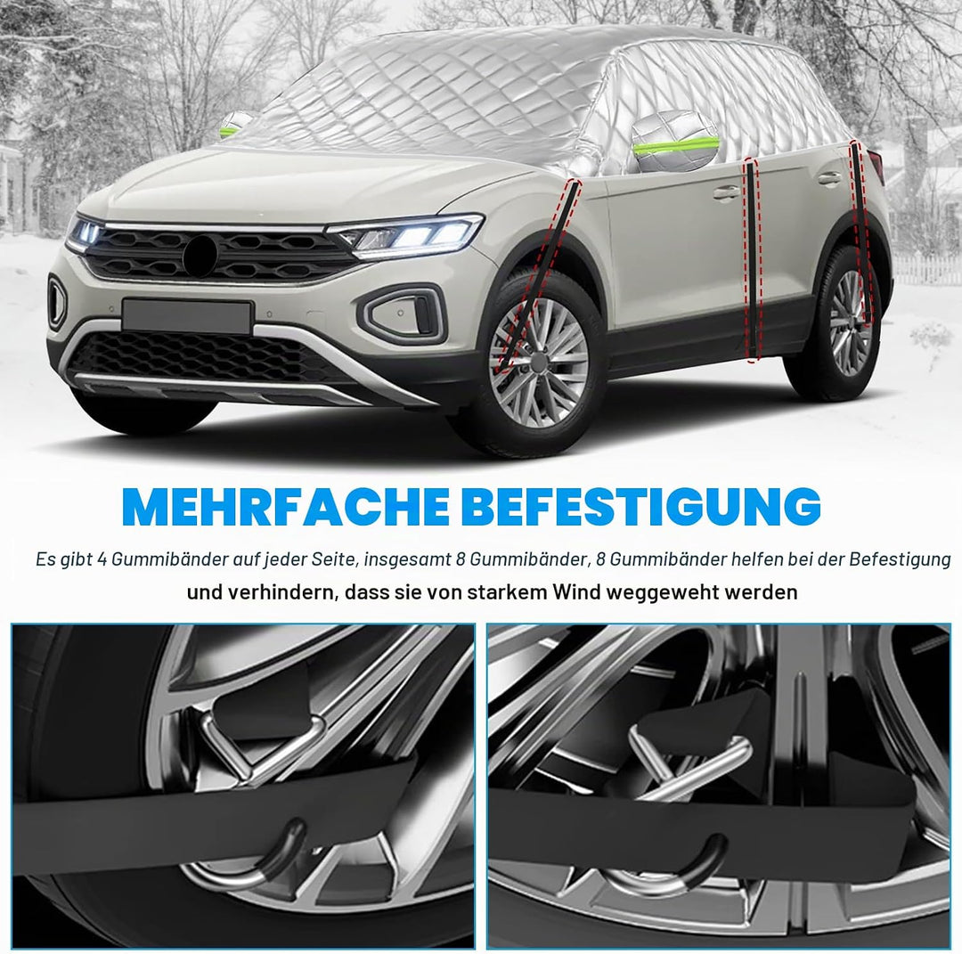 Hagelsichere Autoabdeckung Winter Passend für VW T-ROC 2017-2025, Auto Halbgarage Abdeckplane Wasser