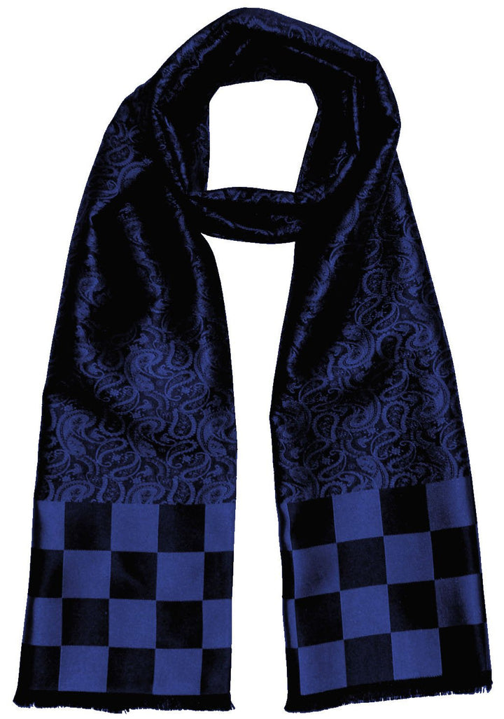 Lorenzo Cana Herren Schal aus 100% Seide aufwändig jacquard gewebter Damast Seidenschal Seidentuch T