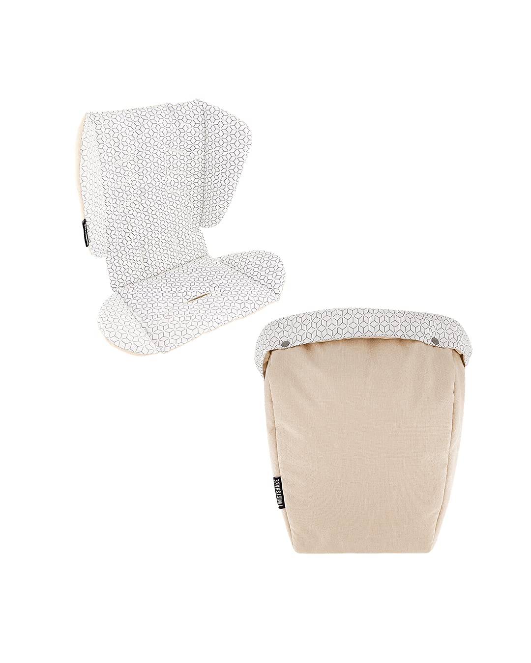 TWISTSHAKE Sitzauflage und Fusssack Set für Tour Kinderwagen, Beige Sitzauflage und Fusssack Beige,