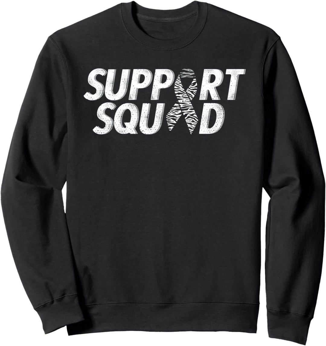 Support squad zebra ribbon carcinoid cancer awareness Sweatshirt