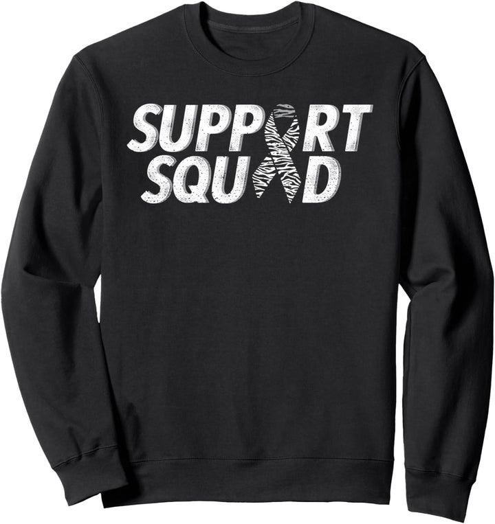 Support squad zebra ribbon carcinoid cancer awareness Sweatshirt