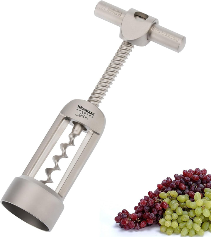 Westmark Glockenkorkenzieher mit Korkabstreifer, Monopol Edition, Stahl/Zink-Druckguss, Barolo, Edel