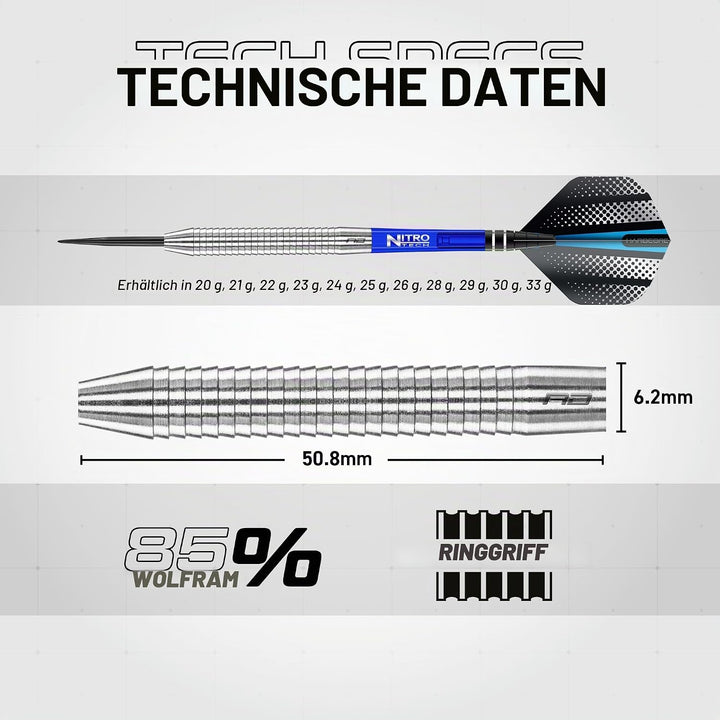 RED DRAGON Razor Edge Series Dartpfeile Tungsten Profi Steel Darts mit Flights und Schäfte 23G 3, 23