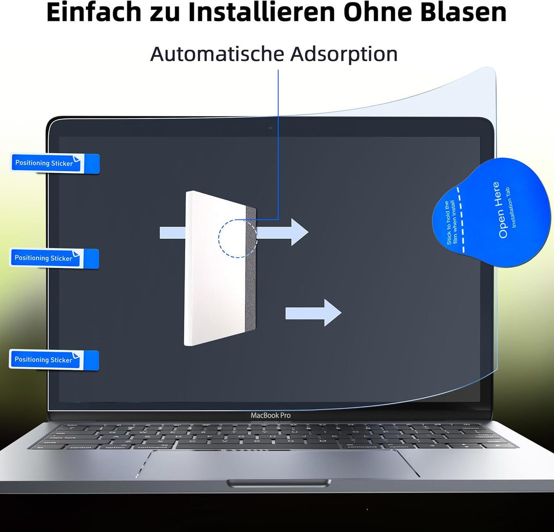 2 Stück Blaulichtfilter Displayschutzfolie für MacBook Pro 13 Zoll (2016–2022)/ MacBook Air 13"(2018