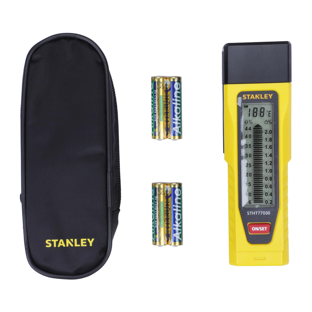 Stanley Feuchtigkeitsmesser (display mit Balkengrafik und zwei Messskalen, schlagfestes Gehäuse)