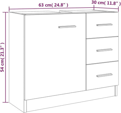 homiuse 63x30x54 cm Waschbeckenschrank Badezimmerschrank Badezimmer Möbel Waschbeckenunterschrank Ba