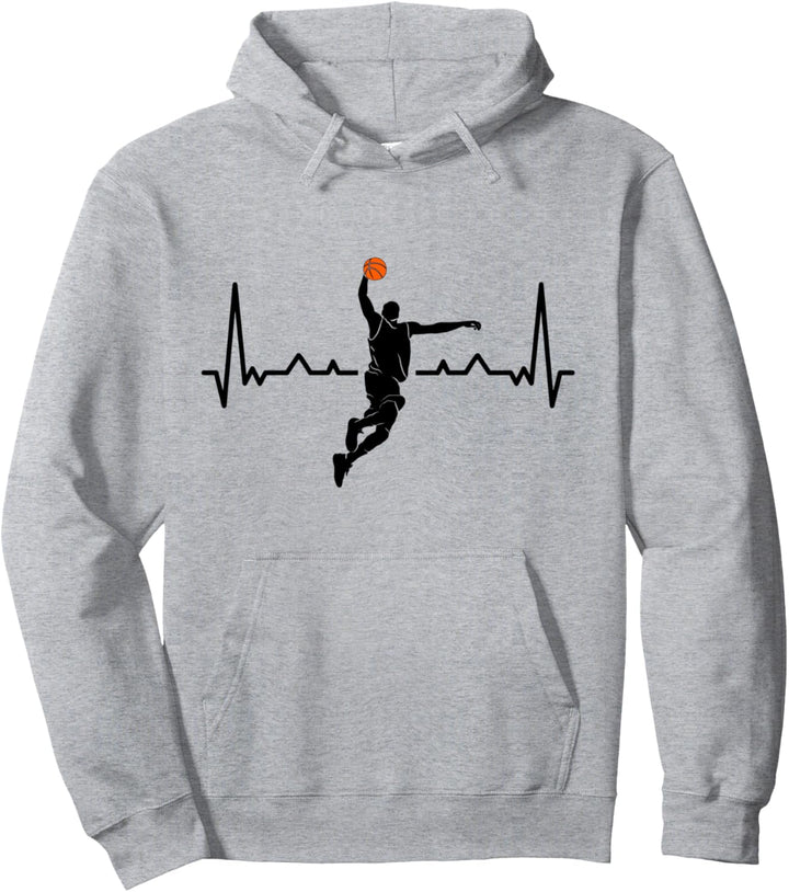 Basketballspieler Herzschlag Baller Coach Herren Basketball Fan Pullover Hoodie