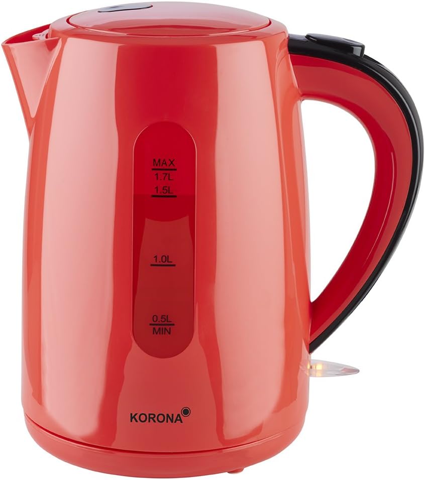 Korona 20132 Wasserkocher | 1,7 Liter Fassungsvermögen | Retro-Stil | Attraktives Rot | Leistungssta