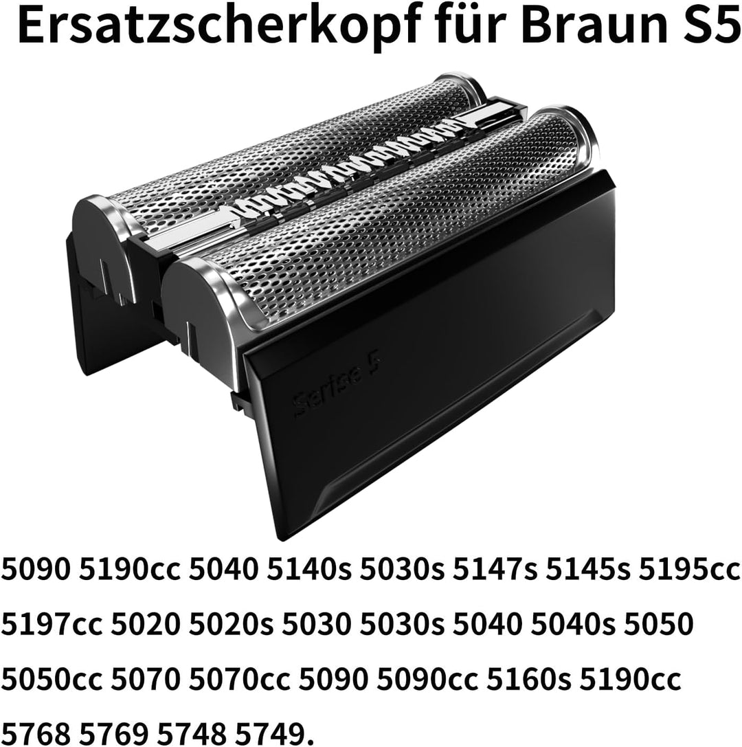 52B Scherkopf Kompatibel mit Braun Series 5, 52B Scherblatt für Braun Series 5, Ersatzklingen Klinge