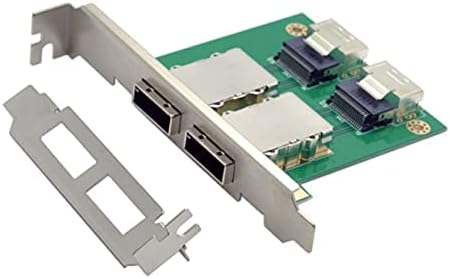 NFHK Dual Ports Mini SAS SFF-8088 to SAS 36Pin SFF-8087 PCBA Female Adapter with PCI Bracket