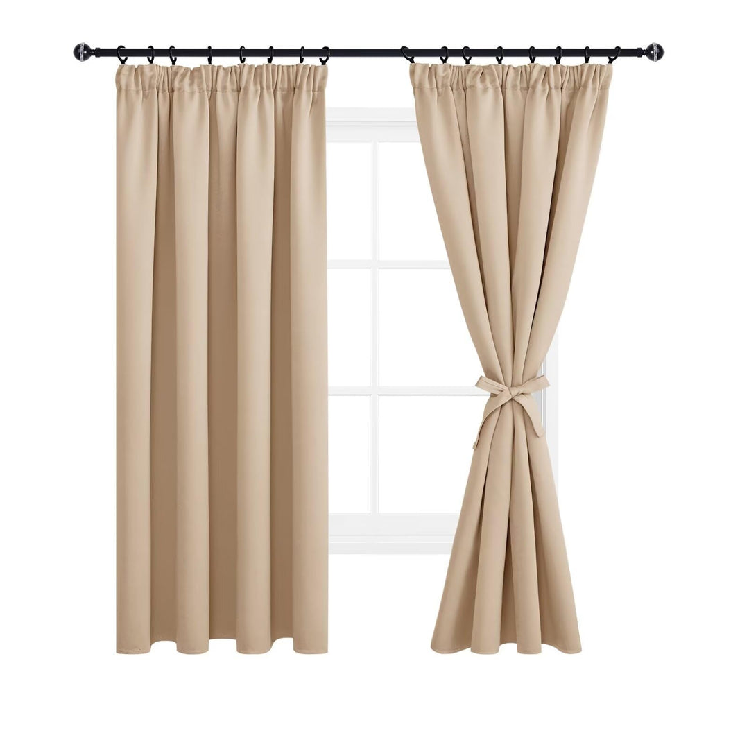 DWCN Vorhänge Blickdicht Gardine Verdunkelungsvorhang Gardinen mit kräuselband 2 set H183 x B167cm,