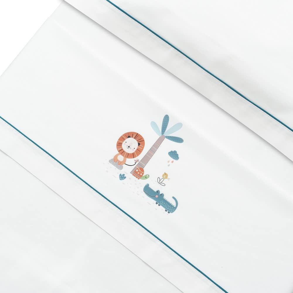 Bettwäsche für Kinderbett, Löwe, Palme, Weiss