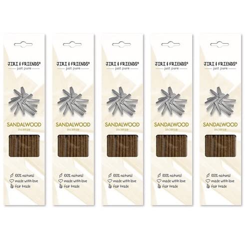 5-Pack Räucherstäbchen Sandelholz Jiri and Friends 100% Natürlich Sandal, 15 Stuck Natural Incense S