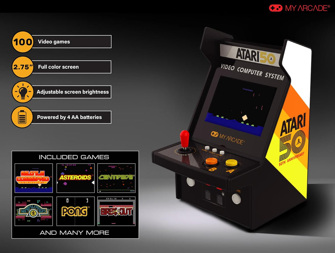 My Arcade Atari Micro Player Pro Portable Retro Arcade 100 Spiele