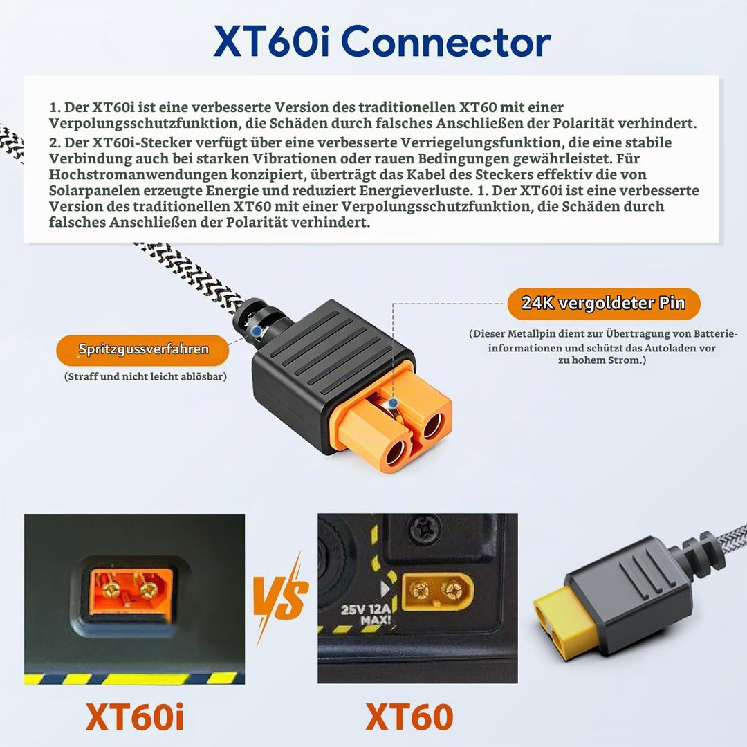 KFD 12V Autoladekabel XT60i XT60 KFZ Ladekabel für ECOFLOW Delta 3 Max Plus tragbare Powerstation De