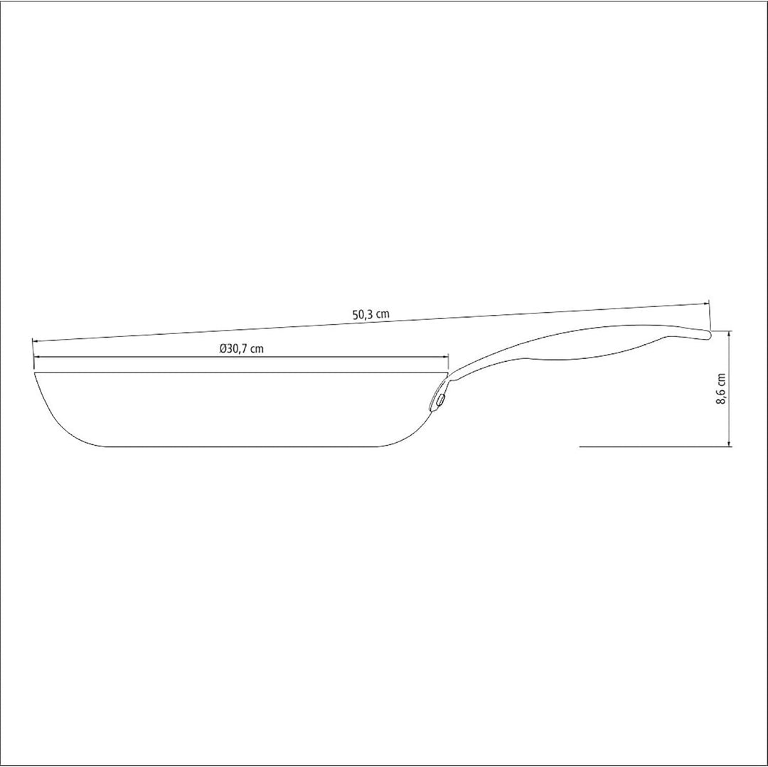 Tramontina Trento Bratpfanne aus Gusseisen 30 cm Durchmesser, Schwarz, 30 cm