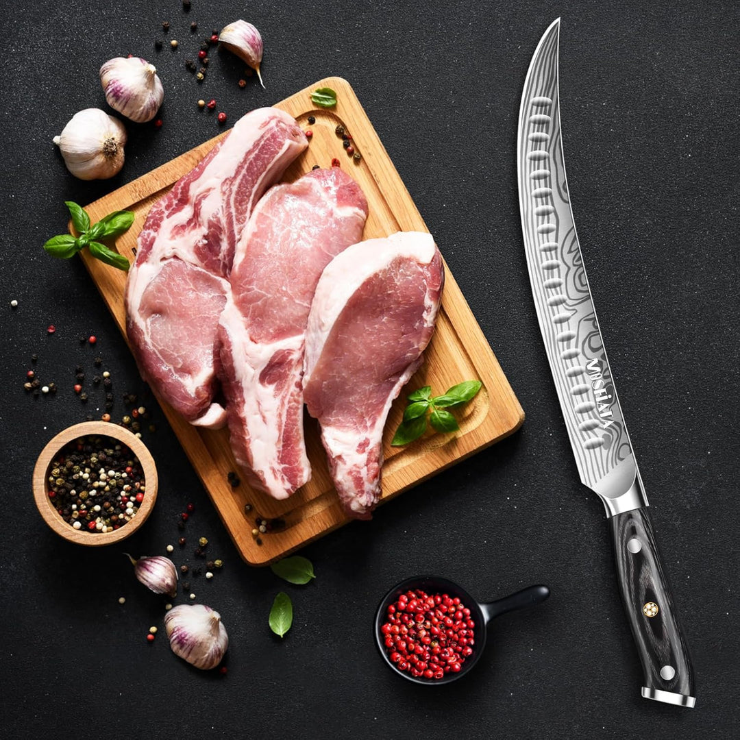 MOSFiATA Fleischmesser Extrem Scharf - 10,7-Zoll Metzgermesser aus EN1.4116 Stahl, Ideal für Filetie
