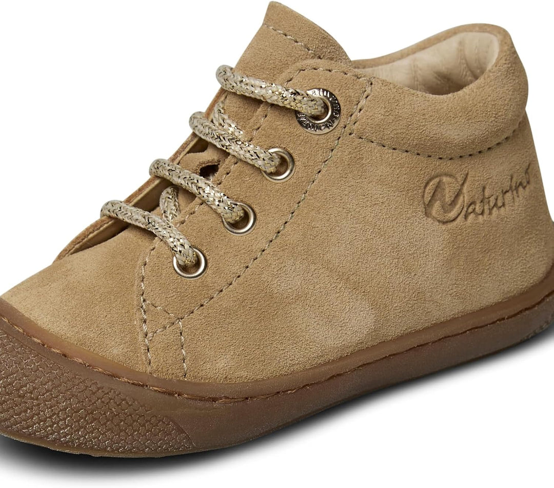 Naturino Lauflernschuhe aus Veloursleder 19 EU Beige Platin, 19 EU Beige Platin