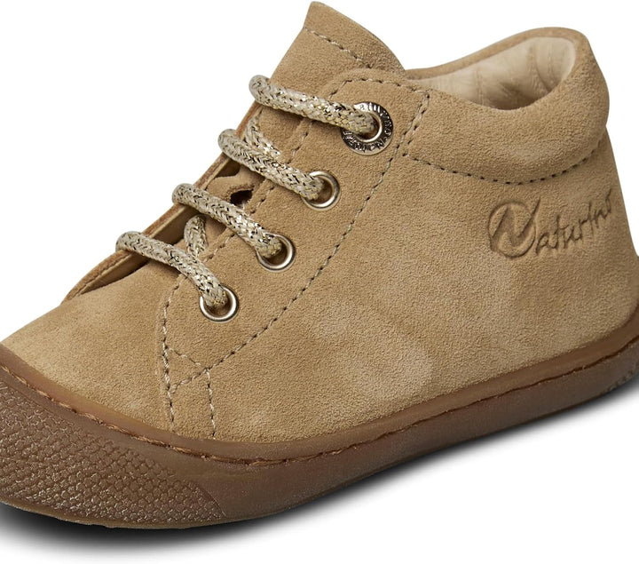 Naturino Lauflernschuhe aus Veloursleder 19 EU Beige Platin, 19 EU Beige Platin