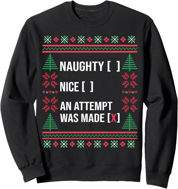 Hässlicher Weihnachtspullover Lustig Frech Nice List Checkbox Sweatshirt