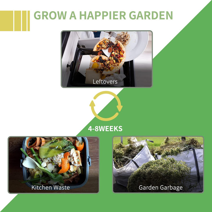 Outsunny Gartenkomposter 300 l, Komposter für Garten, aus Polypropylen, 48 Belüftungsöffnungen, prak