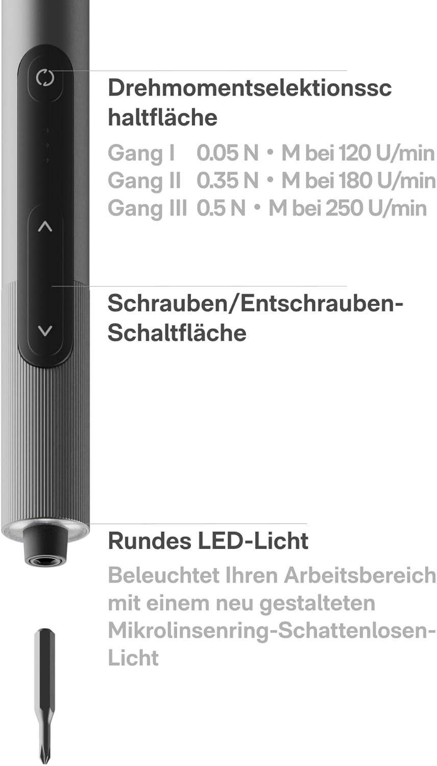 HOTO SNAPBLOQ™ S-A01 Mini Elektro Schraubendreher Set, Magnetische Präzisions-Schraubendreher Kit, 3