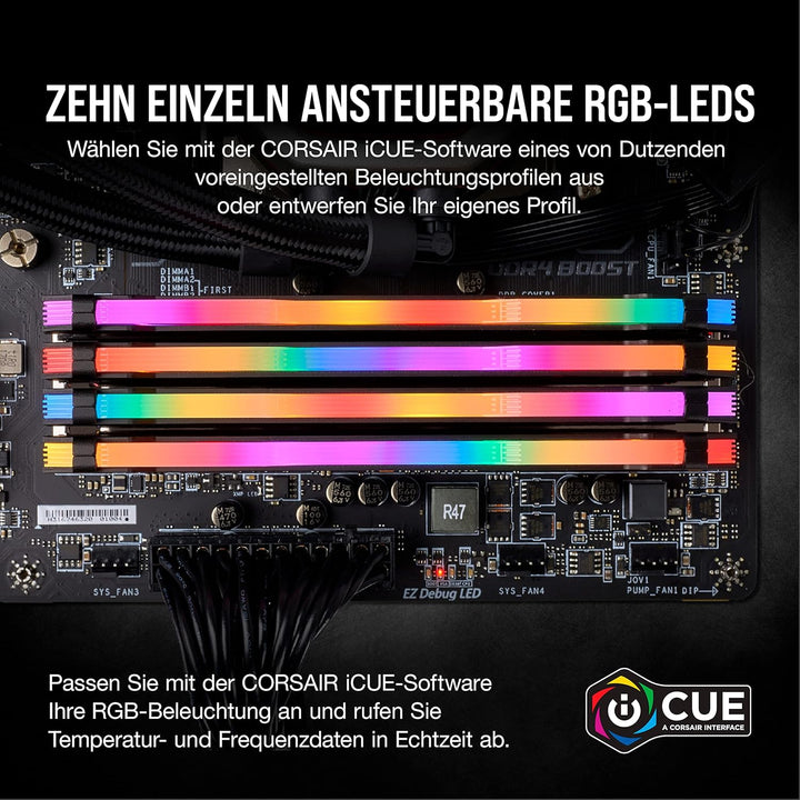 Corsair VENGEANCE RGB PRO 16GB (2x8GB) DDR4 4000 (PC4-32000) C18 AMD Optimierter Arbeitsspeicher - s