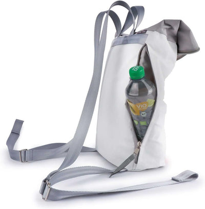 360° Grad Möwe Wickel-Rucksack Segeltuch weiss-grau, Zahl blau