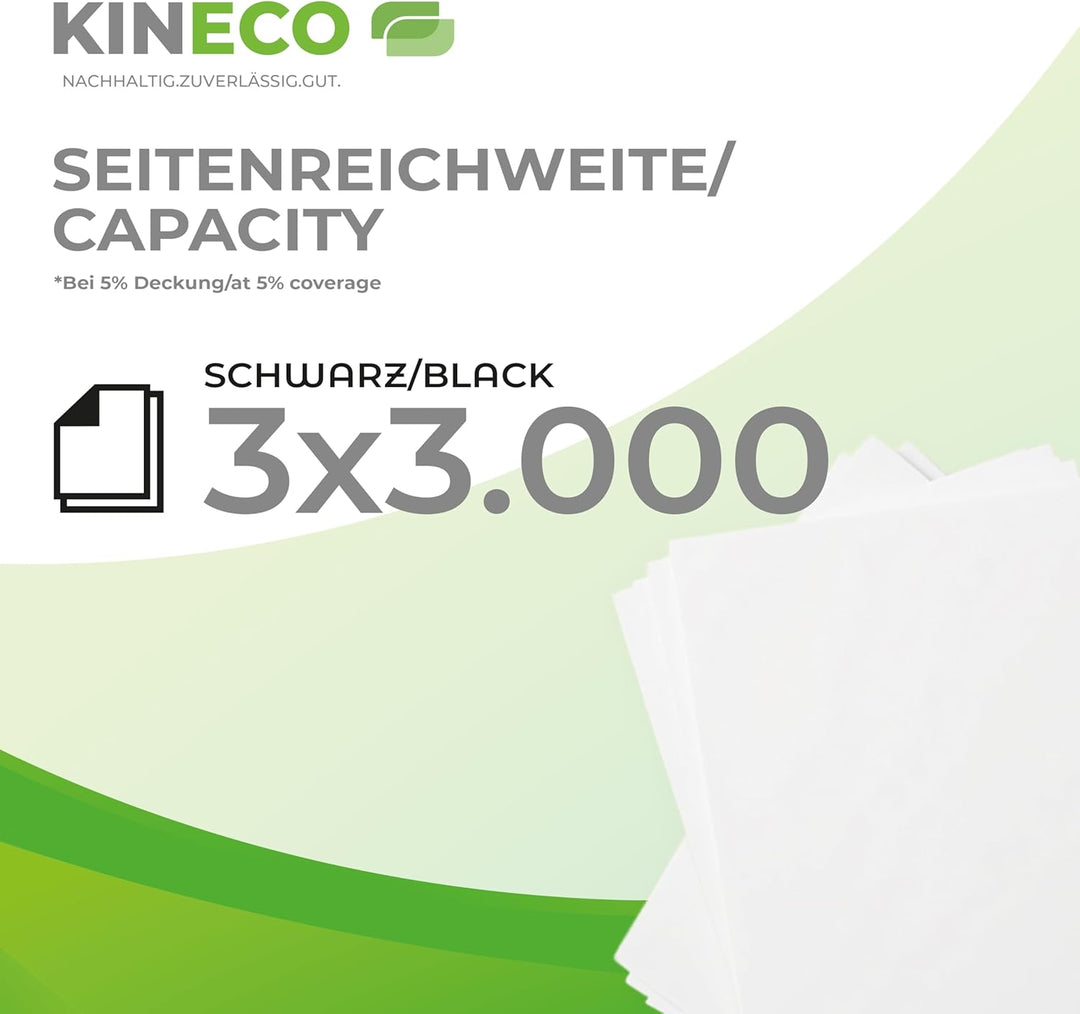 Kineco 3 Toner kompatibel mit Kyocera TK-1150 für Kyocera Ecosys P2235dn P2235dw M2135 M2635 M2735dw