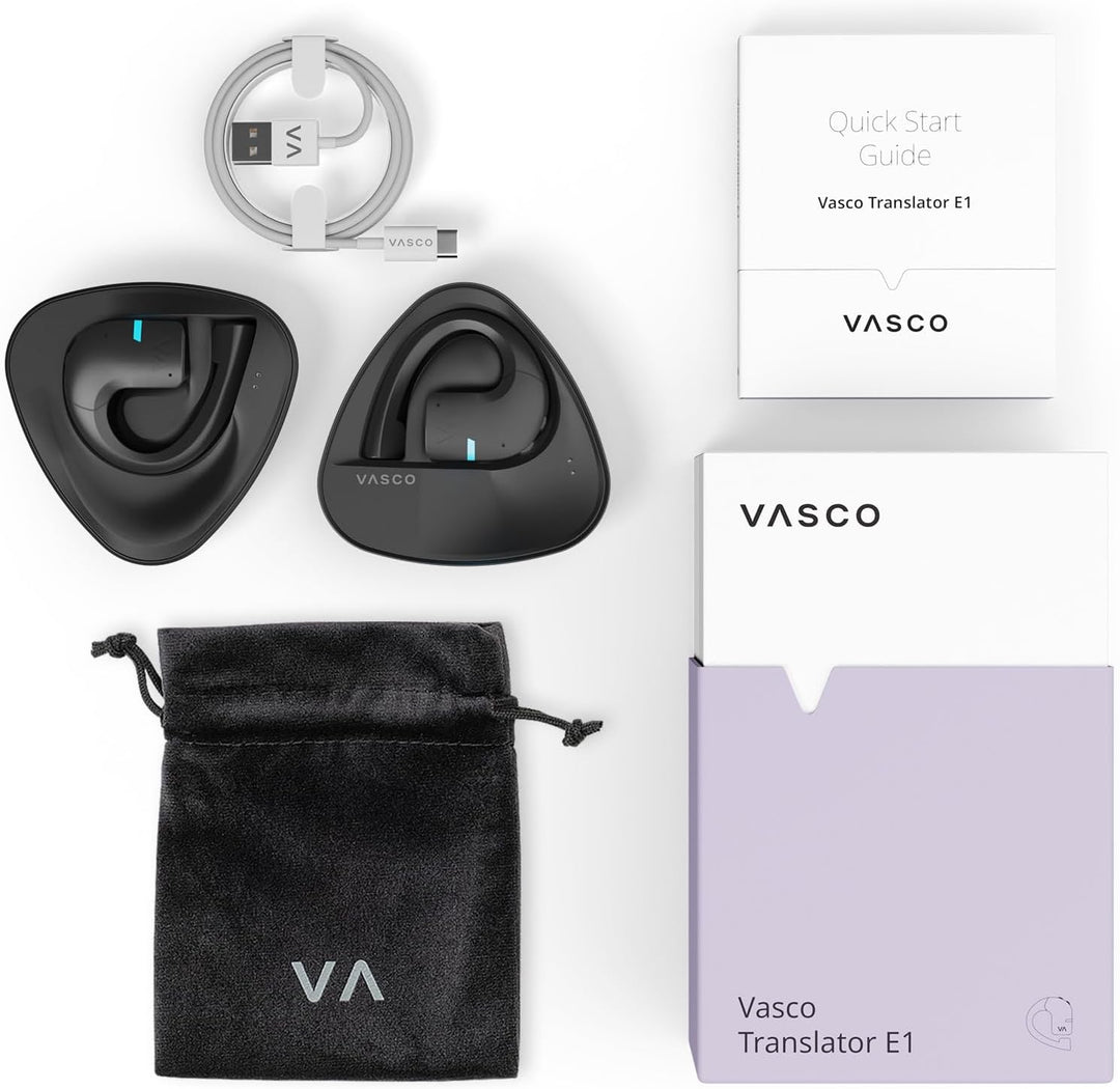 Vasco Translator E1 | Übersetzer Kopfhörer mit mehr als 50 Sprachen | hygienischer on-ear Sprachüber