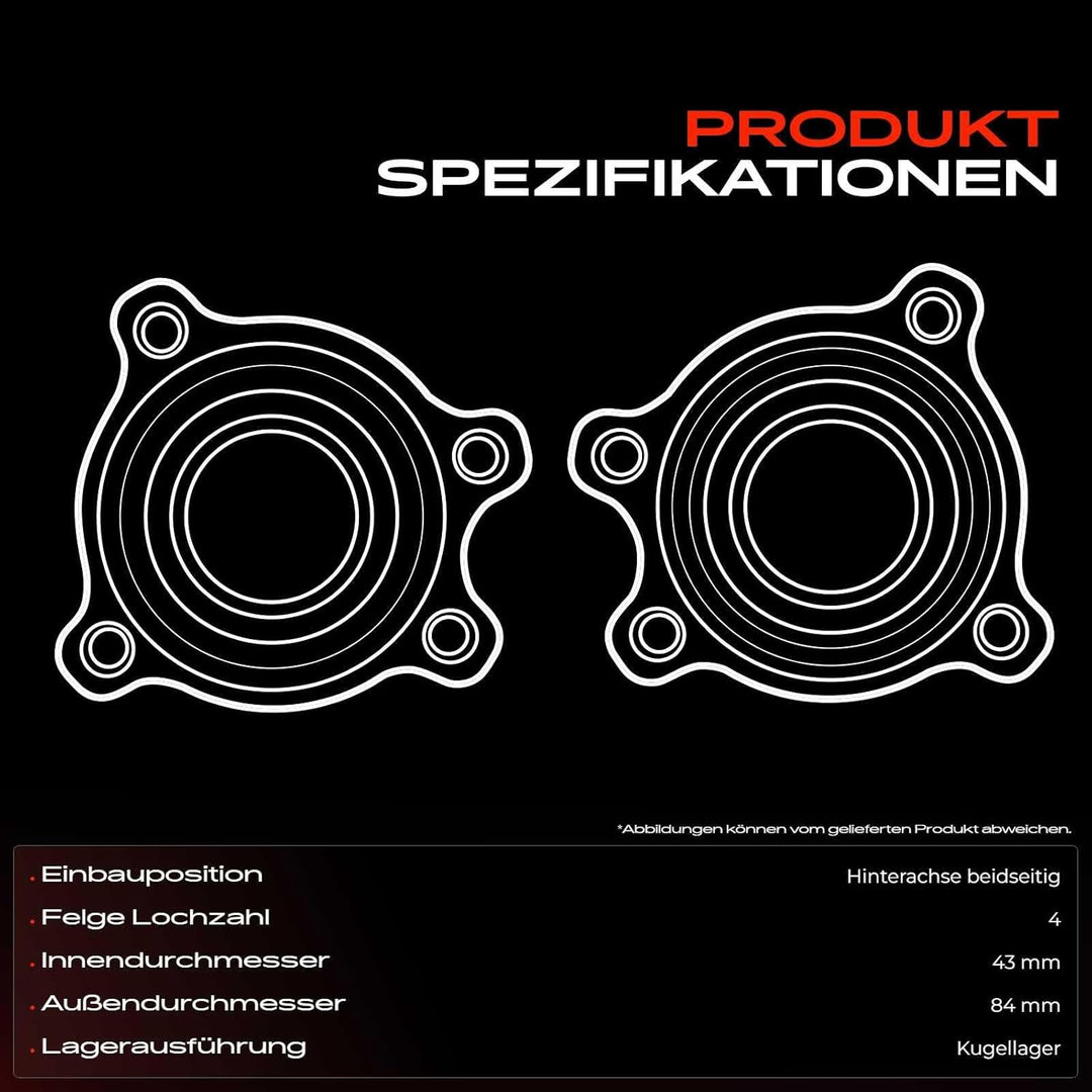 Frankberg 1x Radnabe Radlager Hinterachse Kompatibel mit 200 SX S13 1.8L Coupe 1988-1993 200 SX S14