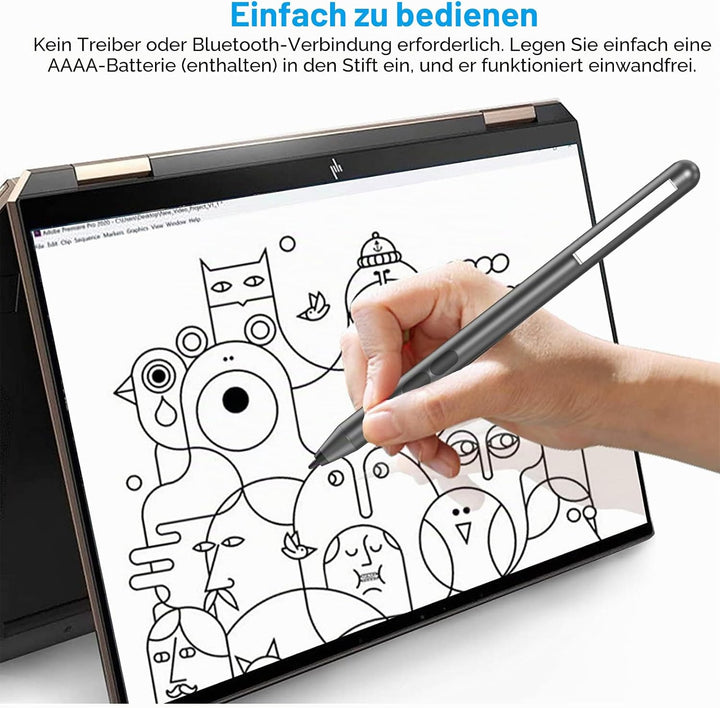ANYQOO MPP Stylus Pen 1.51 mit 1024 Druckempfindlichkeit, Palm Rejection, AAAA-Batterie, Lange Akkul