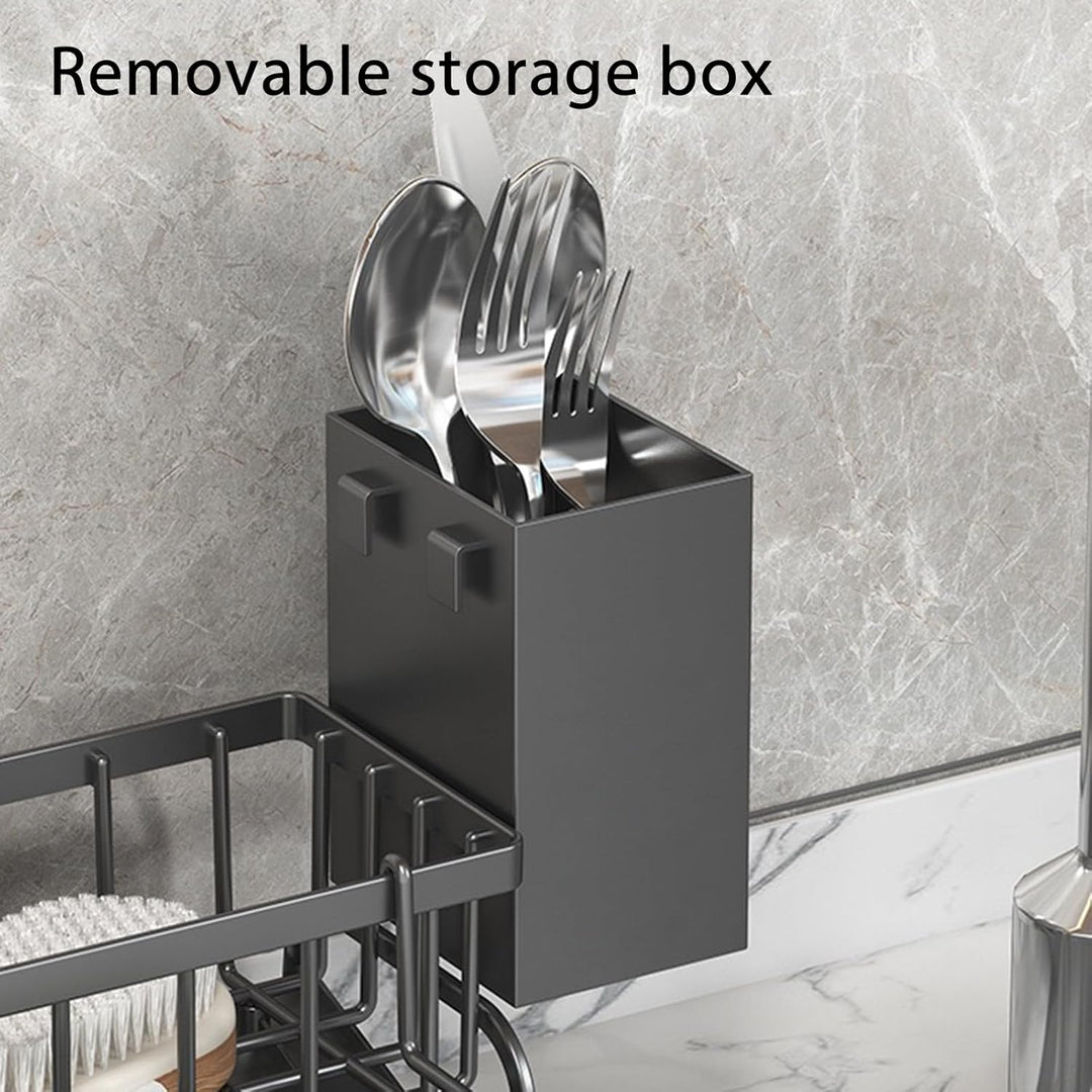Spülbecken Organizer Kitchen Schwammhalter - Spüle organizer mit Spültuchhalter und Aufbewahrungsbox
