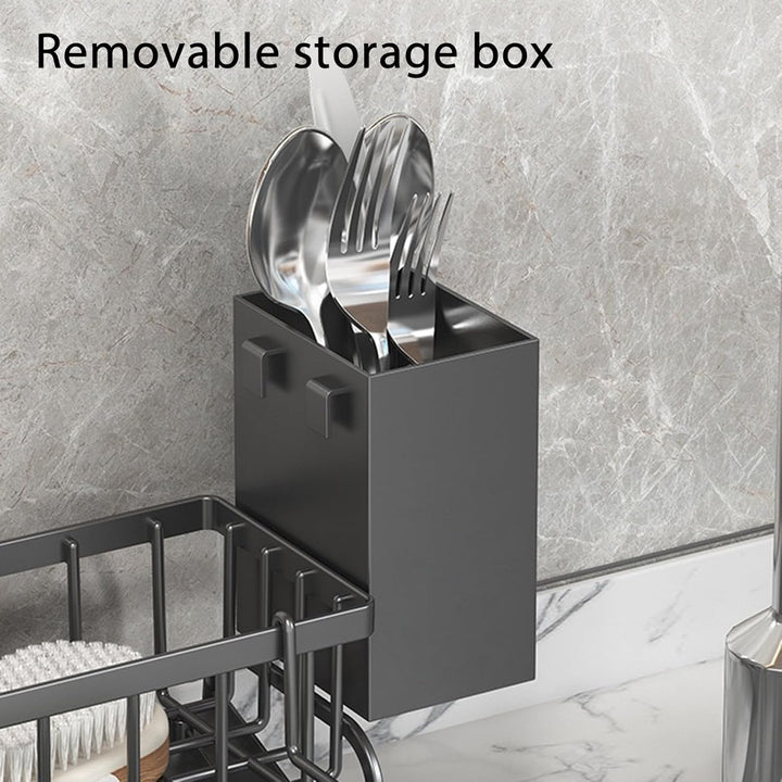 Spülbecken Organizer Kitchen Schwammhalter - Spüle organizer mit Spültuchhalter und Aufbewahrungsbox