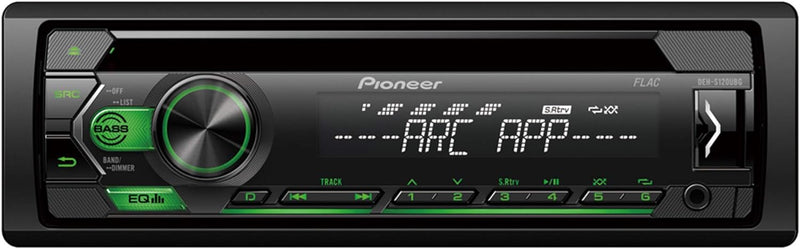 Pioneer DEH-S120UBG | 1DIN RDS-Autoradio mit grüner Tastenbeleuchtung | Display weiss | Android-Unte