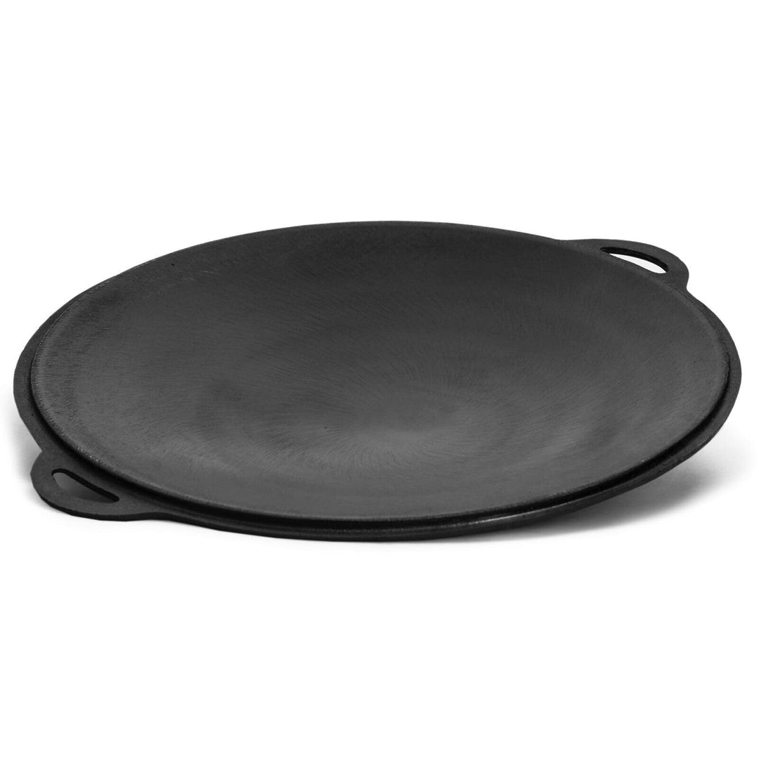 Ø40cm Gusseisenpfanne Grillpfanne Sac-Pfanne rund Dutch Oven Grillplatte Feuerschale mit Griffen Gus