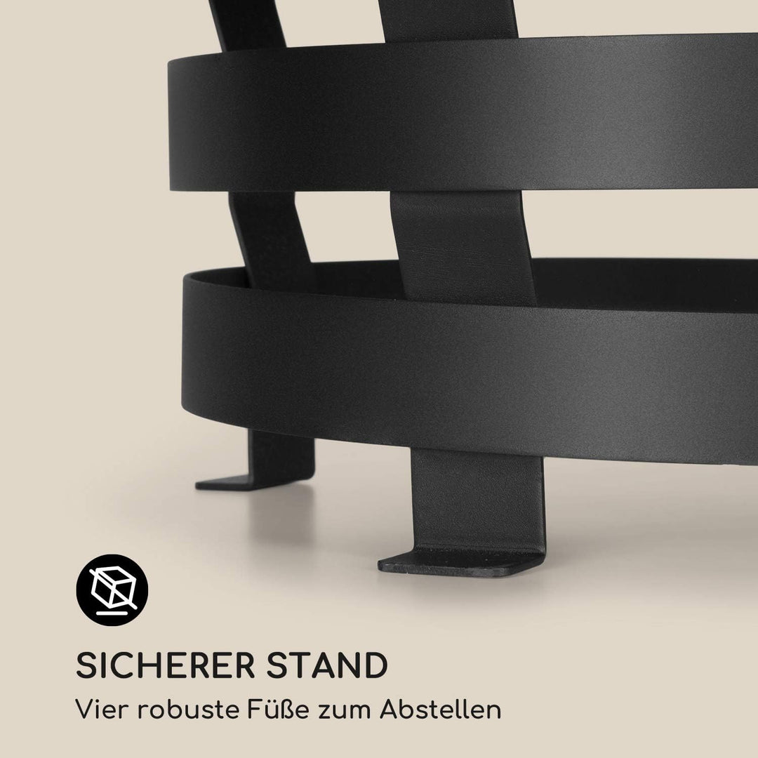 blumfeldt Verus - Feuerkorb aus Stahl, 42 cm Feuerstelle, Stabiler Stand, Feuerschale für den Garten