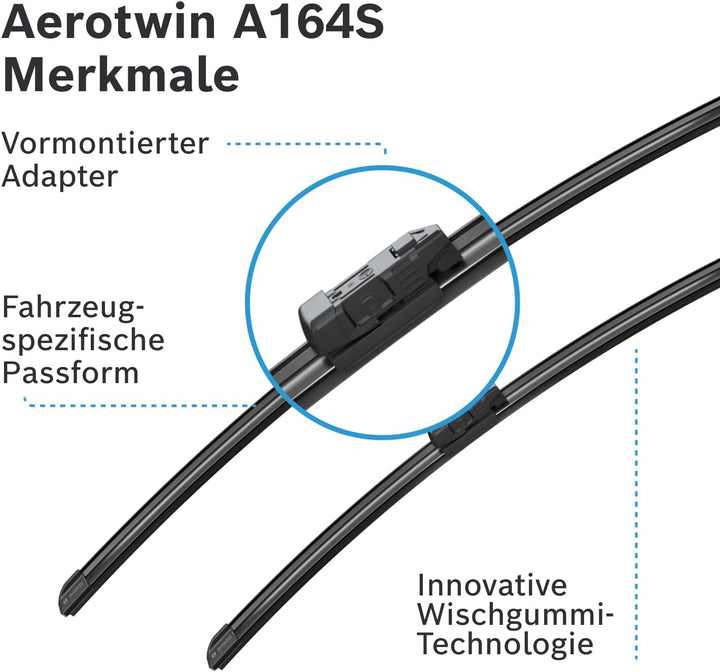 Bosch Scheibenwischer Aerotwin A164S, Länge: 625mm/500mm − Set für Frontscheibe